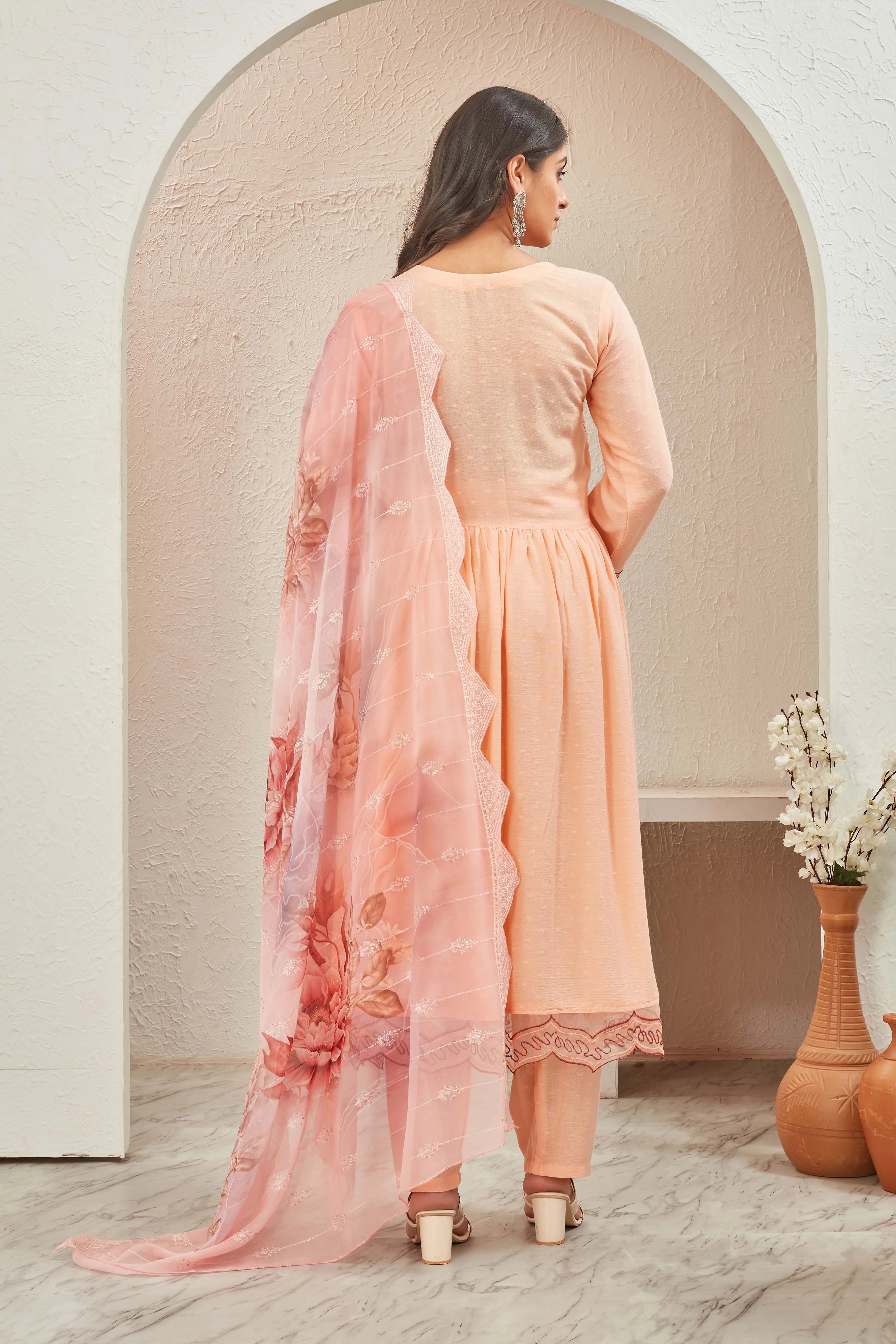 Light Peach Anarkali Suit