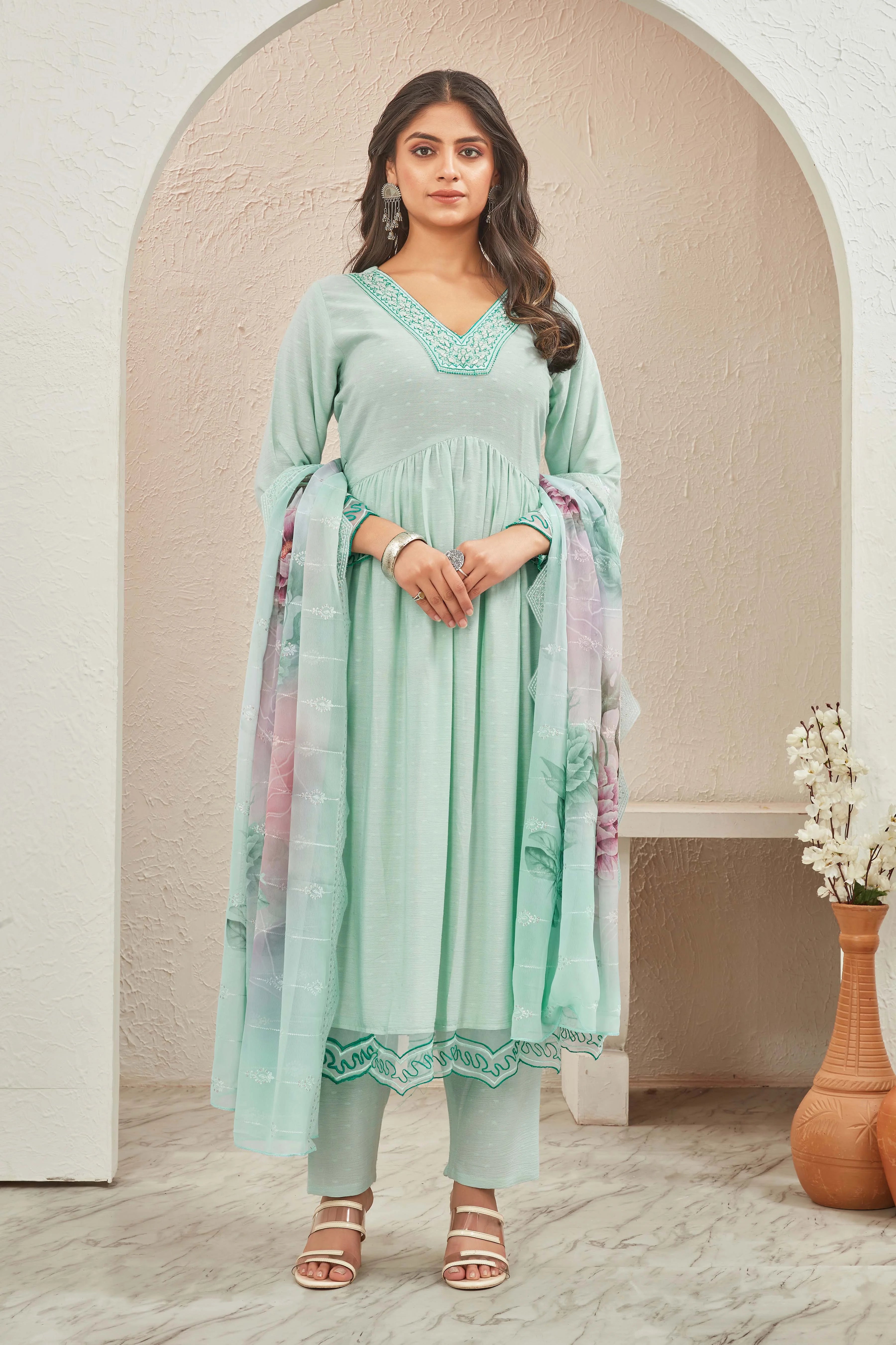 Sea Green Anarkali Suit