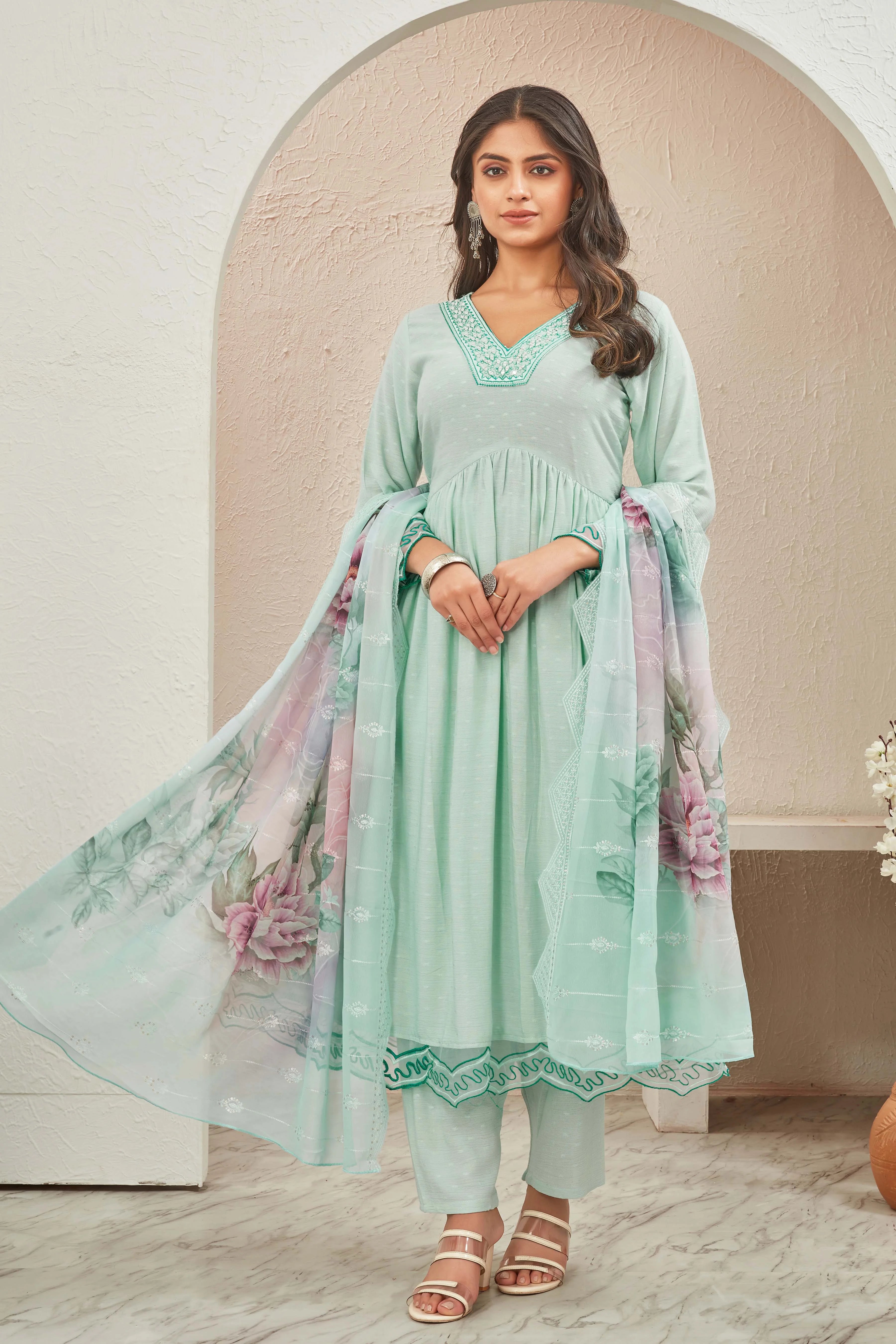 Sea Green Anarkali Suit