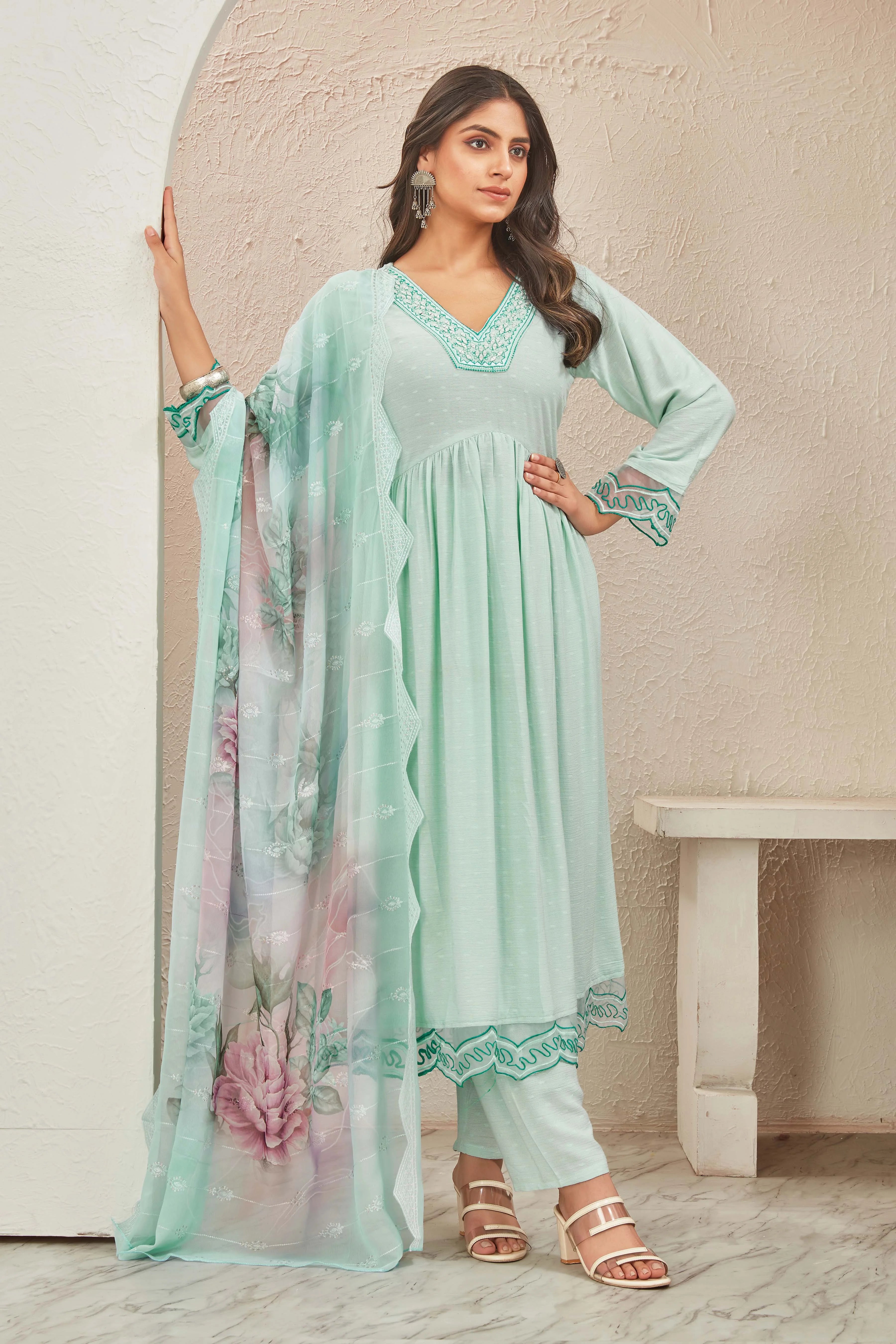 Sea Green Anarkali Suit