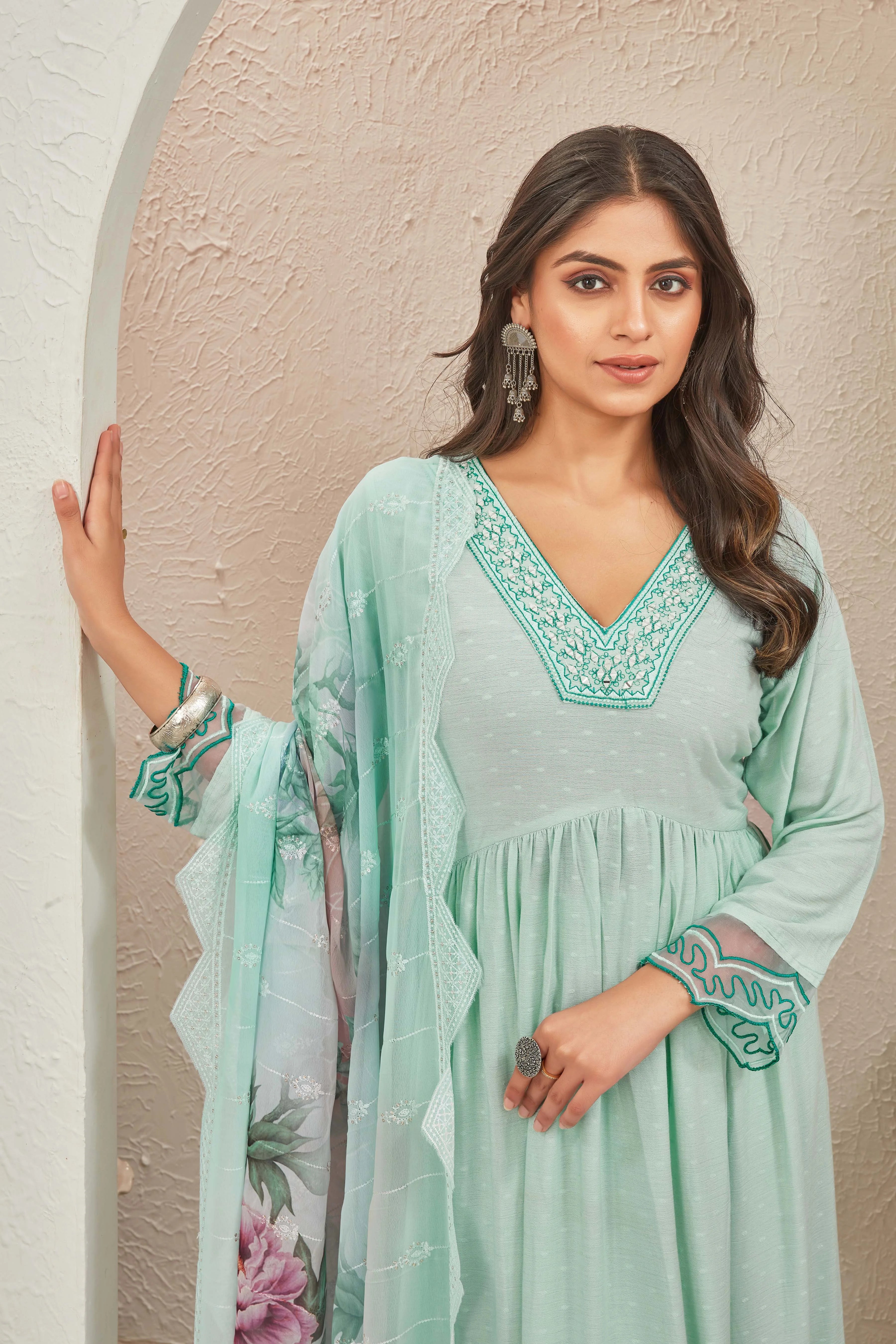 Sea Green Anarkali Suit