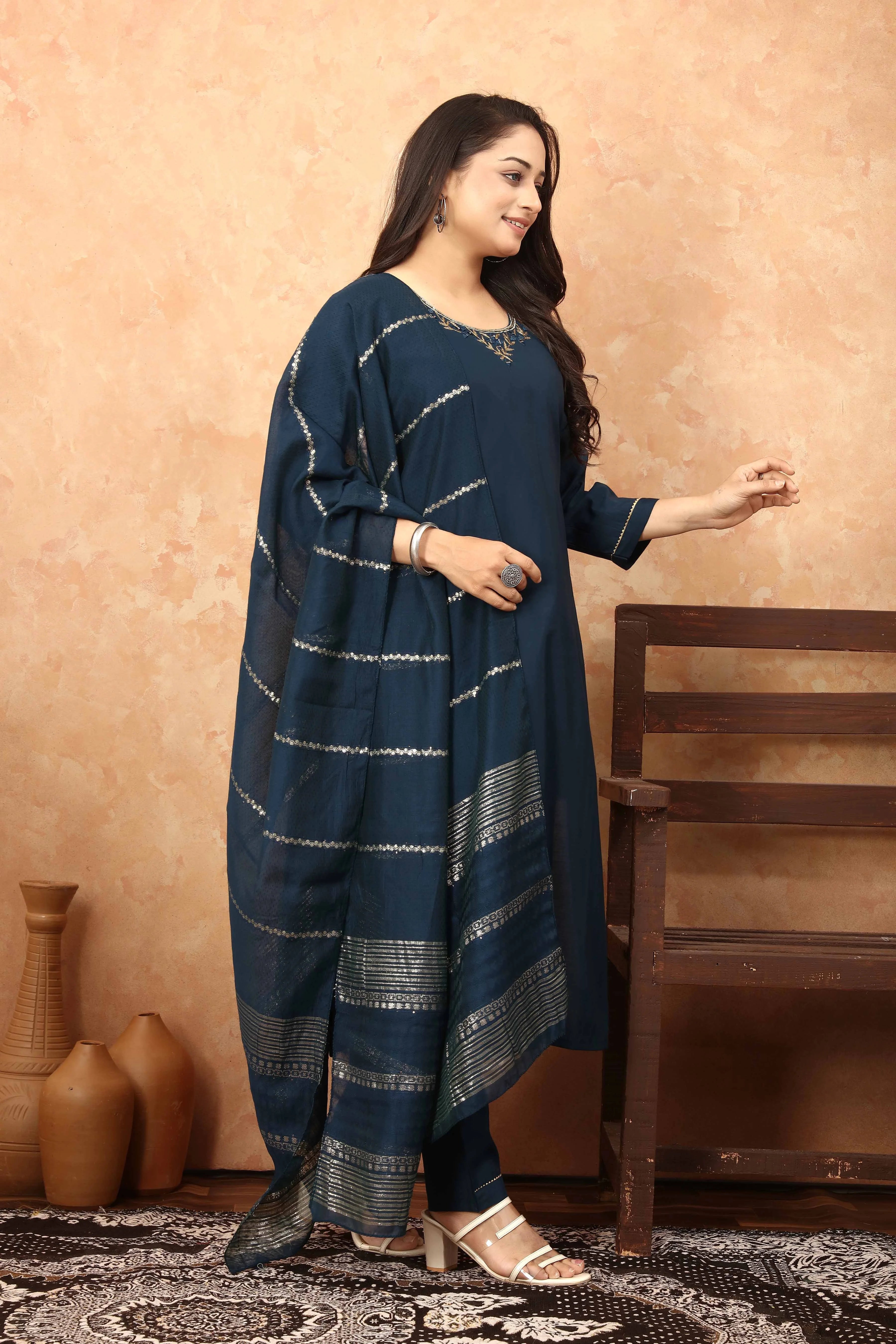 Ayuda Silk Navy Blue