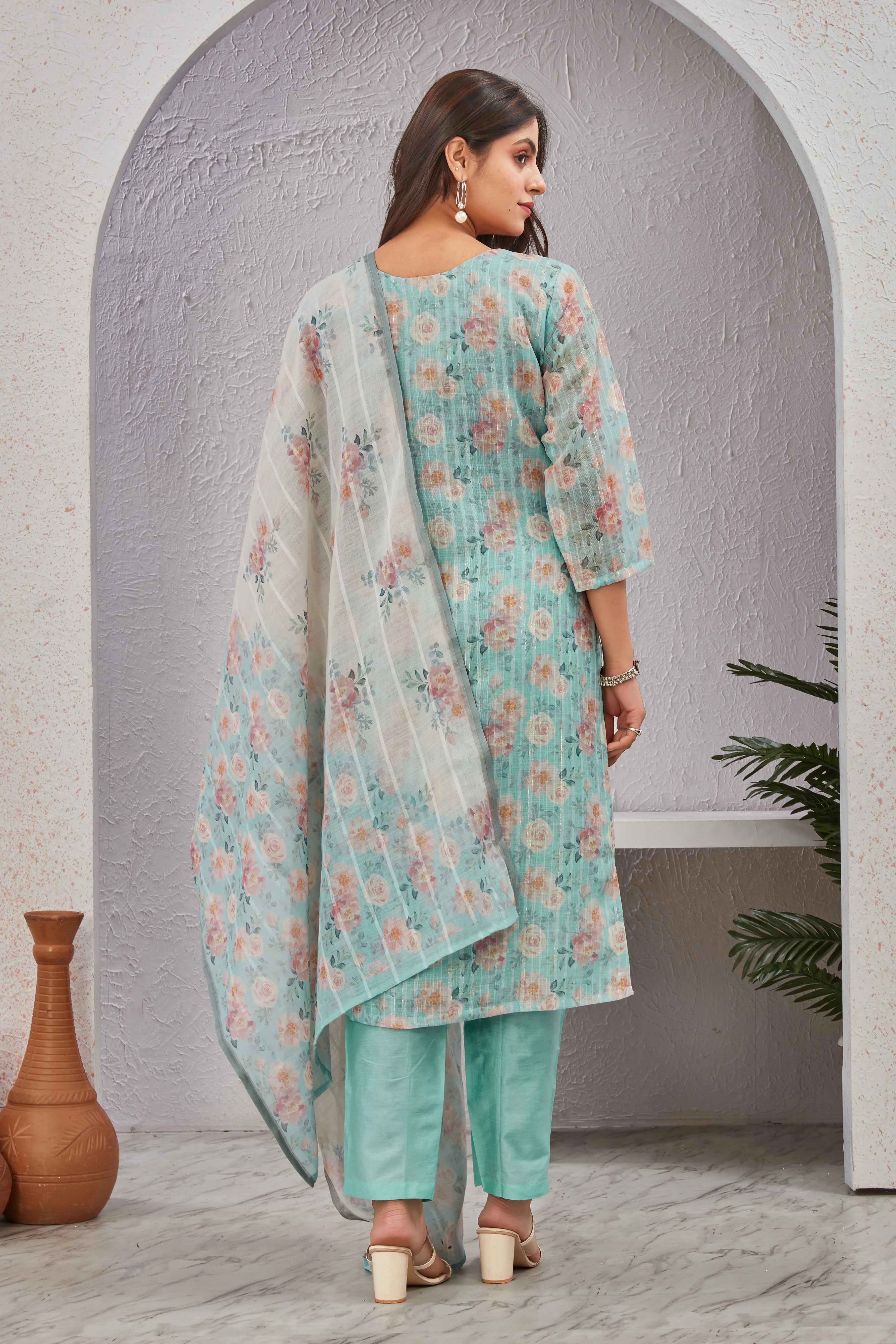 Sea Green Blossom Suit Set