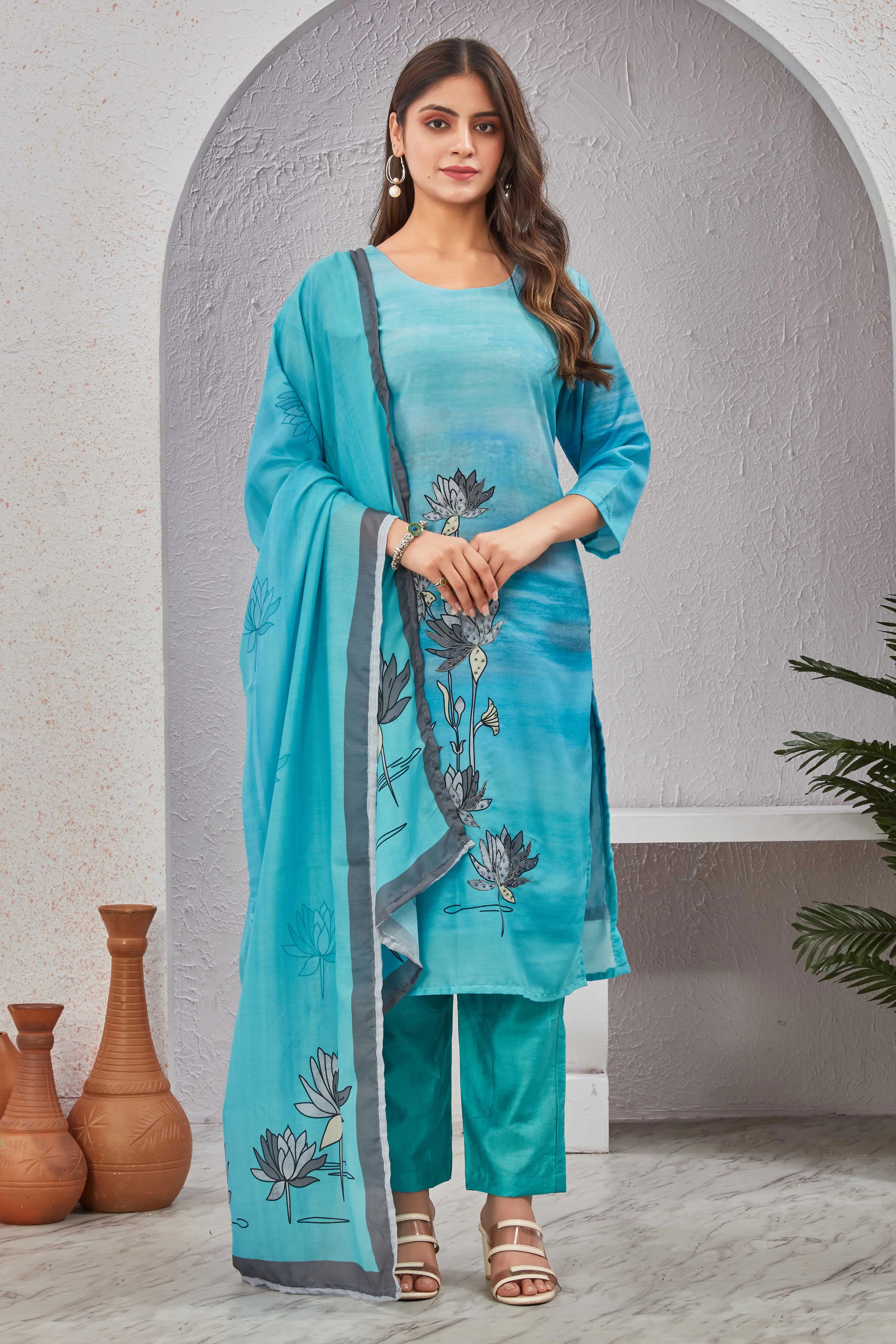 Radiant Sky Blue Suit Set - Twins Lady